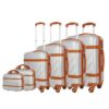 High Quality Vintage 5 Pieces Expandable Hard Spinner Luggage Set Light Grey - AjmanShop