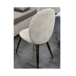 High Upholstered Dining Room Chairs Modern Velvet Dining Chairs Gold Legs Stainless Steel Chairs For Home Cream in Ajman Shop Dubai