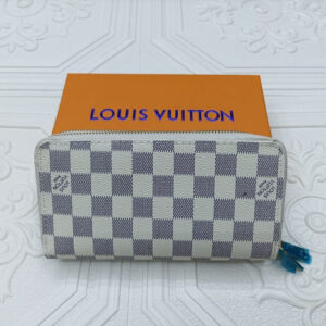 Louis Vuitton Clemence Zippy Ladies Wallet, White/Blue - AjmanShop