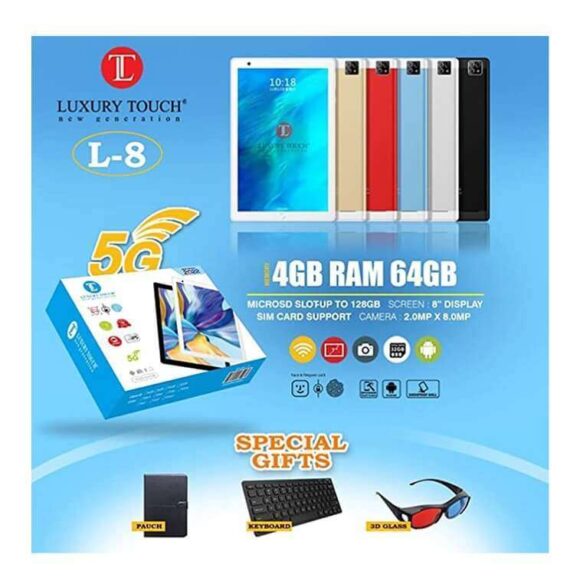 Luxury Touch Tablet L8 8 Inch 128GB 4GB 5G lTE Tab - AjmanShop