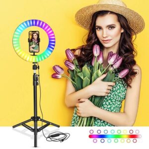MJ45 18 45cm Color Changing RGB LED RingLight With Stand 1