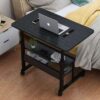 Mobile Laptop Desk Sit Stand Table With Castors Height Adjustable For Sitting And Standing Laptop Black Ajmanshop