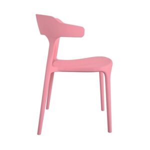 Modern Plastic Dining Chair For Living Room Office Chair Pink - Ajman Shop