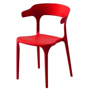 Modern Plastic Dining Chair For Living Room Office Chair Red in Ajman Shop Dubai