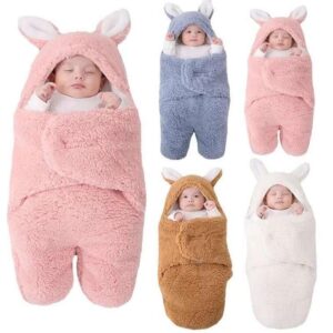 Newborn Plush Swaddle Infant Baby Soft Nursery Receiving Blankets for Shower in Ajman Shopp 1