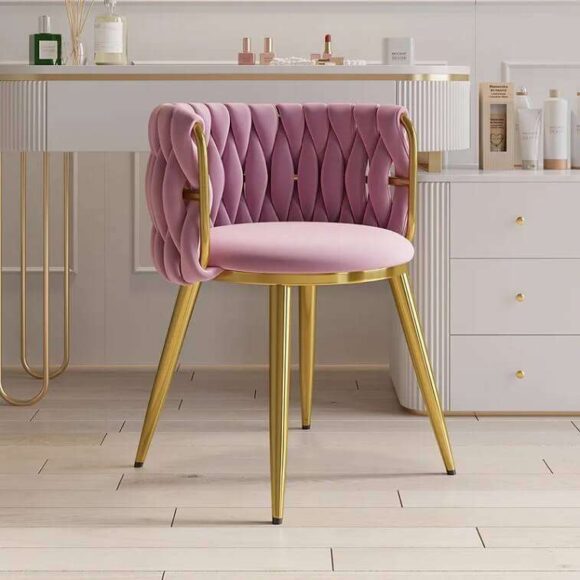 Nordic Pink Barrel Back Dining Chair- AjmanShop