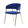 Occasional Velvet Chair for Dinning Blue- AjmanShop