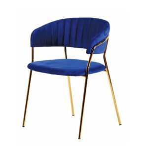 Occasional Velvet Chair for Dinning Blue Ajmanshop