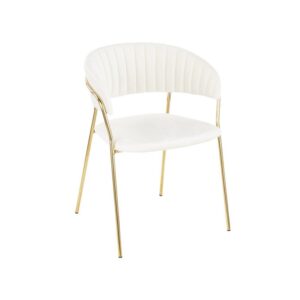 Occasional Velvet Chair for Dinning White 1