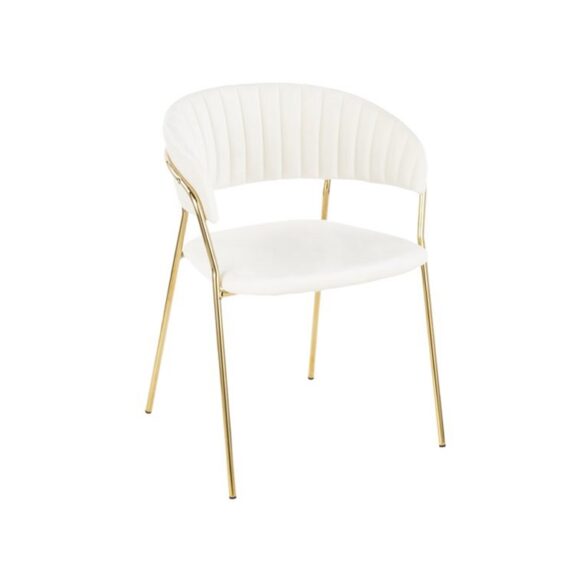 Occasional Velvet Chair for Dinning White 1