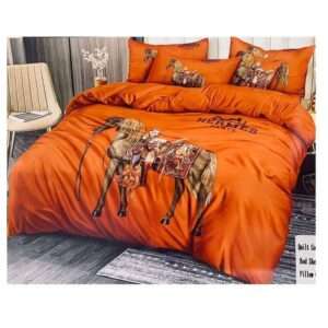 Orange Hermes Bed Sheet Cover Set- AjmanShop