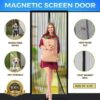 Outry Magnetic Screen Door Durable Heavy Duty Mesh Curtain With Fly Mosquito Screens Also Wide Full Frame Hook Loop in Ajman Shop Dubai