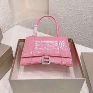 Balenciaga Ladies Pink Coco-Print Medium Leather Hourglass XS Bag for Women in Ajmanshop Dubai