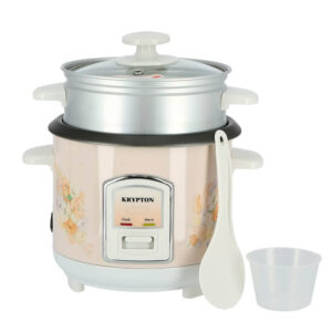 Rice Cooker with Steamer Non Stick Inner Pot Automatic Cooking Easy Cleaning High Temperature Protection Make Rice Steam Healthy Food Vegetables 350W 0.6L Ajmanshop