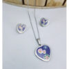 Silver Monogram Heart Shape Jewelry Set AjmanShop