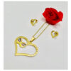 Stone Monogram Heart Shape Gold Jewelry Set AjmanShop