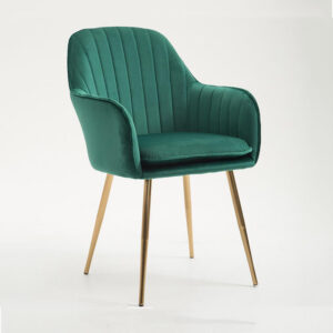 Stylish Side Chairs with Gold Metal Legs Green 1