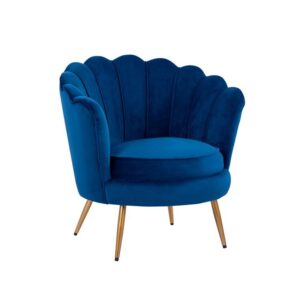 Tulip Velvet Sofa Single Seater Queen Lounge Chair Blue in AjmanShop Dubai