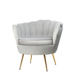 Tulip Velvet Sofa Single Seater Queen Lounge Chair Cream in AjmanShop Dubai