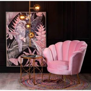 Tulip Velvet Sofa Single Seater Queen Lounge Chair Deep Peach in Ajman Shop Dubai