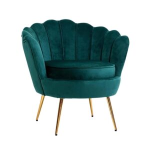 Tulip Velvet Sofa Single Seater Queen Lounge Chair Green in AjmanShop Dubai