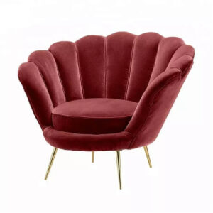 Tulip Velvet Sofa Single Seater Queen Lounge Chair Red in AjmanShop Dubai