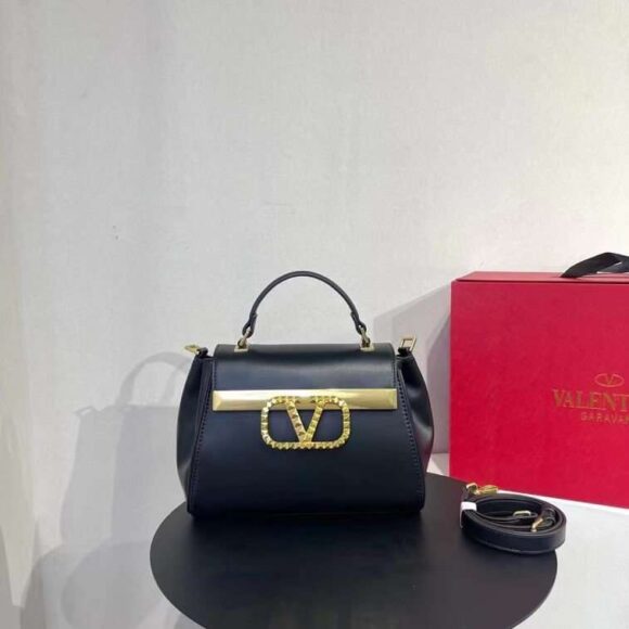 Valentino Casual Style Calfskin 2WAY Chain Plain Bag Black- AjmanShop