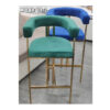 Velvet Dining Chair Bar Counter Stylish Chair Green 1
