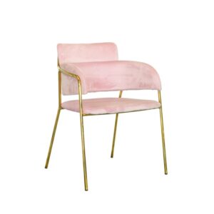 Velvet Dinning Chair with Gold Legs Pink