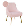 Velvet Side Chair With Gold Legs Handle Pink in Ajman Shop Dubai