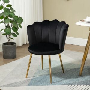 Velvet Wide Club Chair for Home Black 1