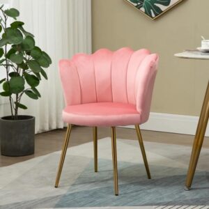 Velvet Wide Club Chair for Home Deep Peach 1