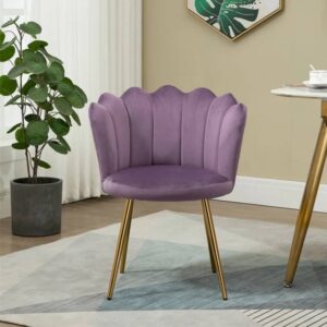 Velvet Wide Club Chair for Home Purple 1