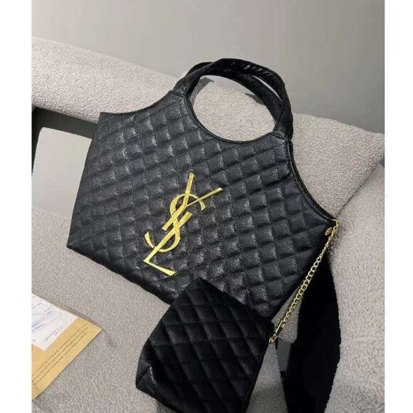 YSL Tote Hand Bag for Women with Dustbag Black- AjmanShop