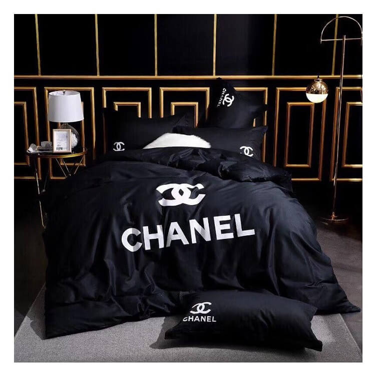 Chanel Black Bedsheet 6pcs Set Cotton Material in AjmanShop
