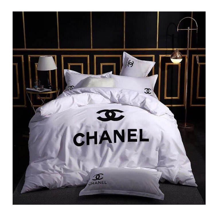 Chanel White Bedsheet 6pcs Set Cotton Material In Ajmanshop