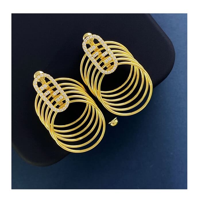 Fendi Multilayer Earrings Gold Silver Color Tassels in AjmanShop 