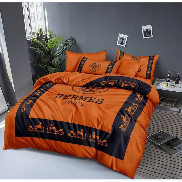 Hermes Bedsheet 6pcs Set Cotton Material in AjmanShop