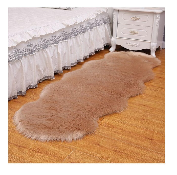 Caramel Fur Carpet for Living Room with Anti Slip Bottom in AjmanShop 