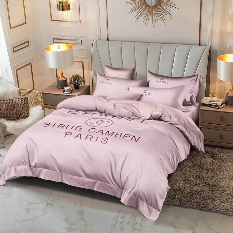 Chanel Pink Bedsheet 6pcs Set Cotton Material in AjmanShop
