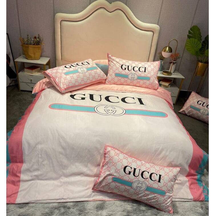 Gucci Bedsheet 6pcs Set Cotton Material- AjmanShop