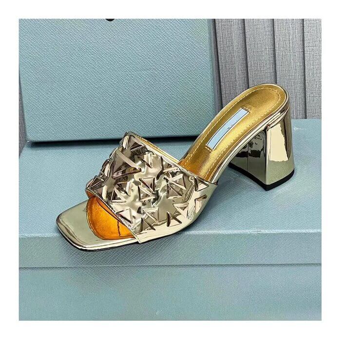 Mid Heel Gold by Prada Platform Heels in AjmanShop 