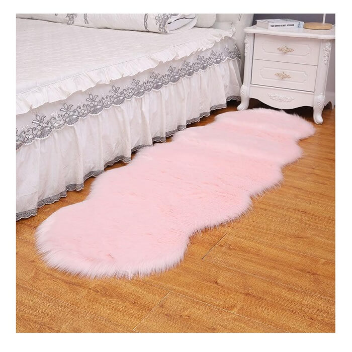 Pink Fur Carpet for Living Room with Anti Slip Bottom in AjmanShop 