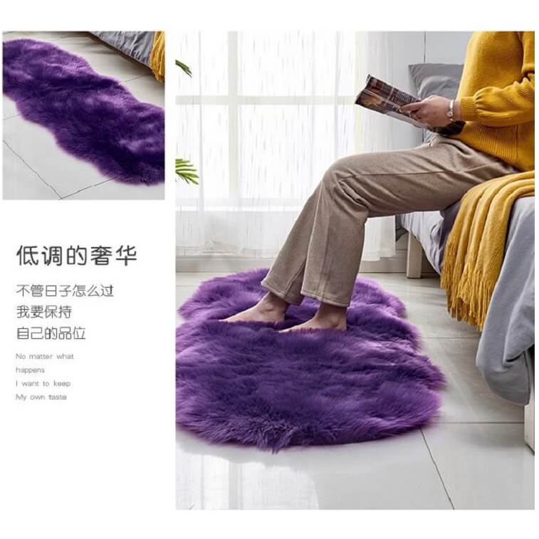 Purple Fur Carpet for Living Room with Anti Slip Bottom in AjmanShop