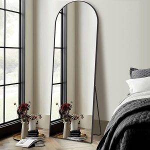 Arched Black Wall Mirror Without LED Light - AjmanShop