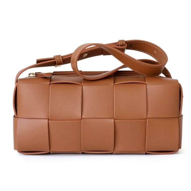 Bottega Leather Flap Bag Brown- Ajmanshop (1)