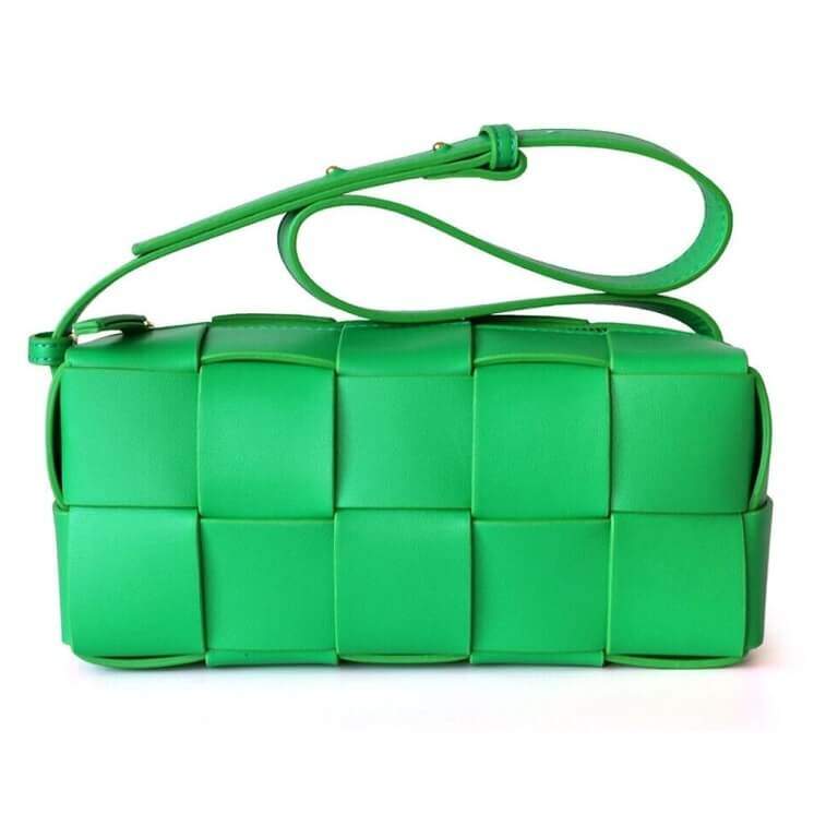 Bottega Leather Flap Bag Green- Ajmanshop (1)