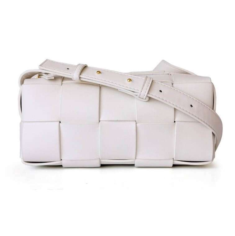 Bottega Leather Flap Bag White- Ajmanshop (1)