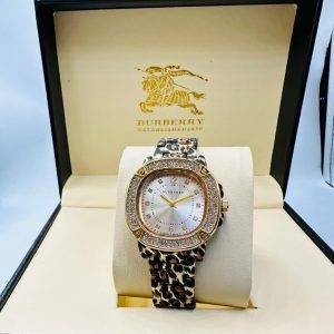 Burberry Ladies Watch in Printed Strap with Stone - AjmanShop
