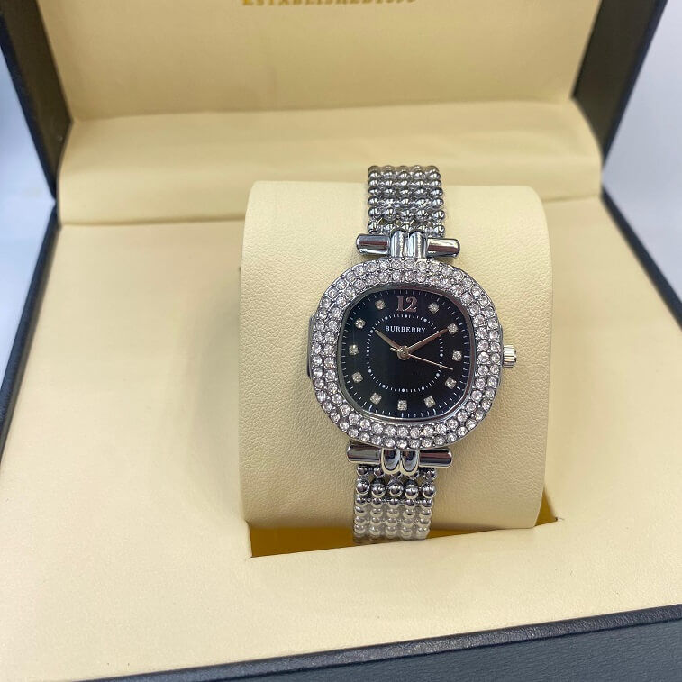 Burberry Stone Watch for Ladies in Round Shape- AjmanShop